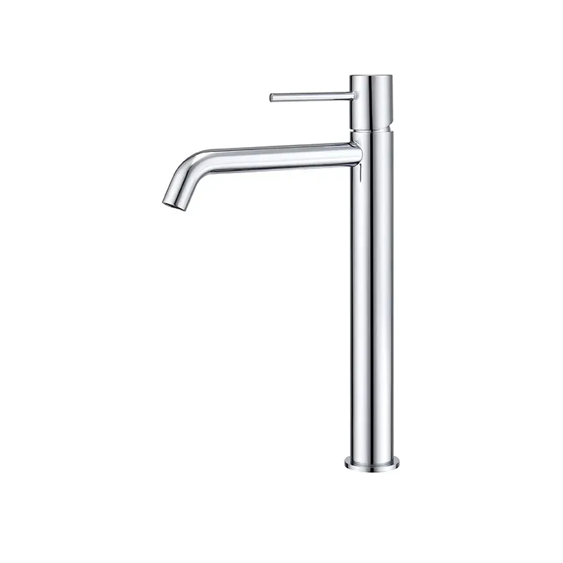 Monomando mezclador para lavabo. Caño alto.