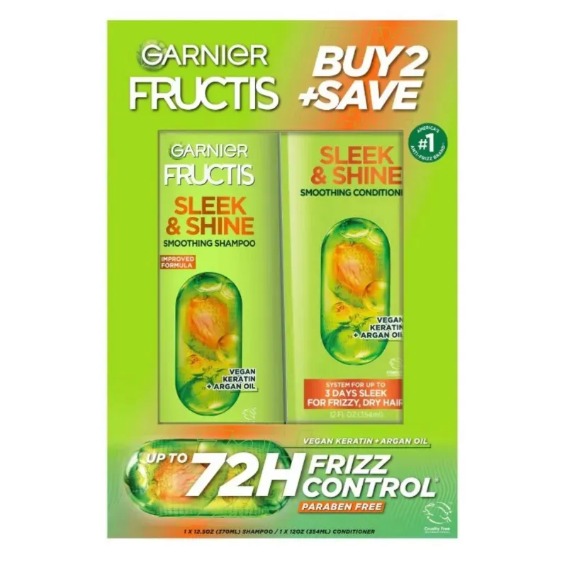  Set capilar Garnier Fructis Sleek & Shine – Smoothing Shampoo + Conditioner