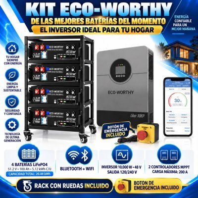 KIT ECOWORTHY con batería de 48V 100ah e inversor de 10kW