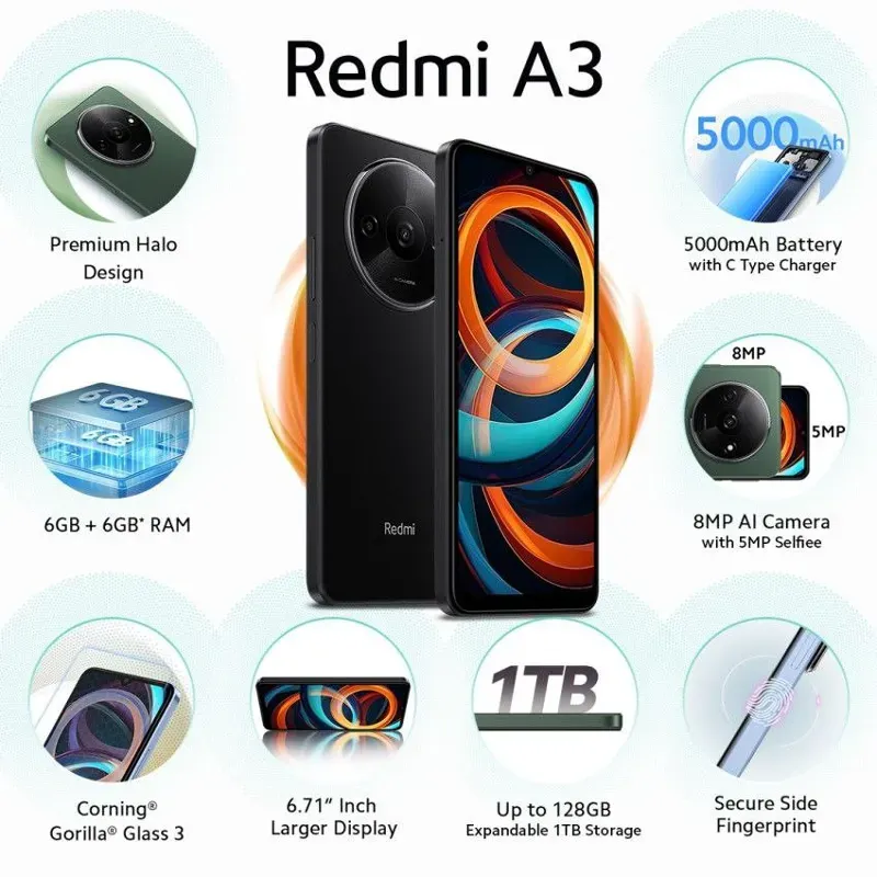 ⭐ Redmi A3 (3/64) ⭐ $110 usd