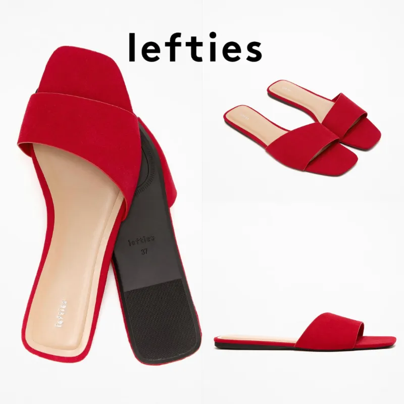 Lefties sandalias plana rojo