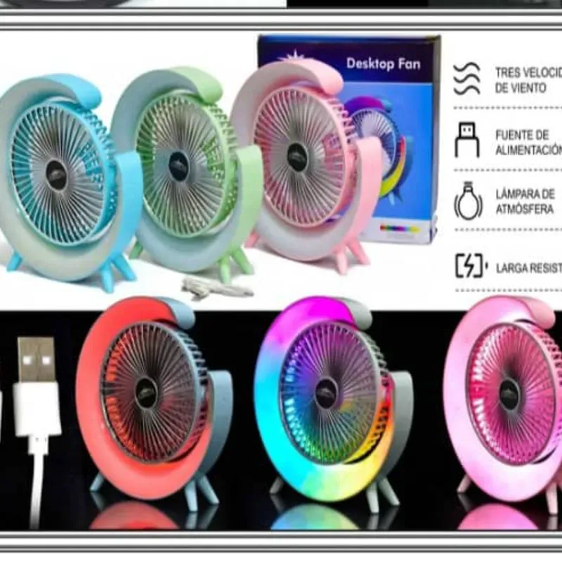 Ventilador recargable con lámpara