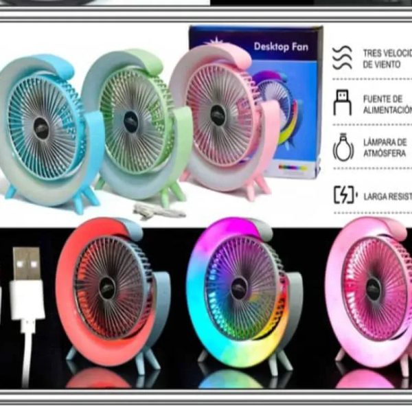 Ventilador recargable con lámpara