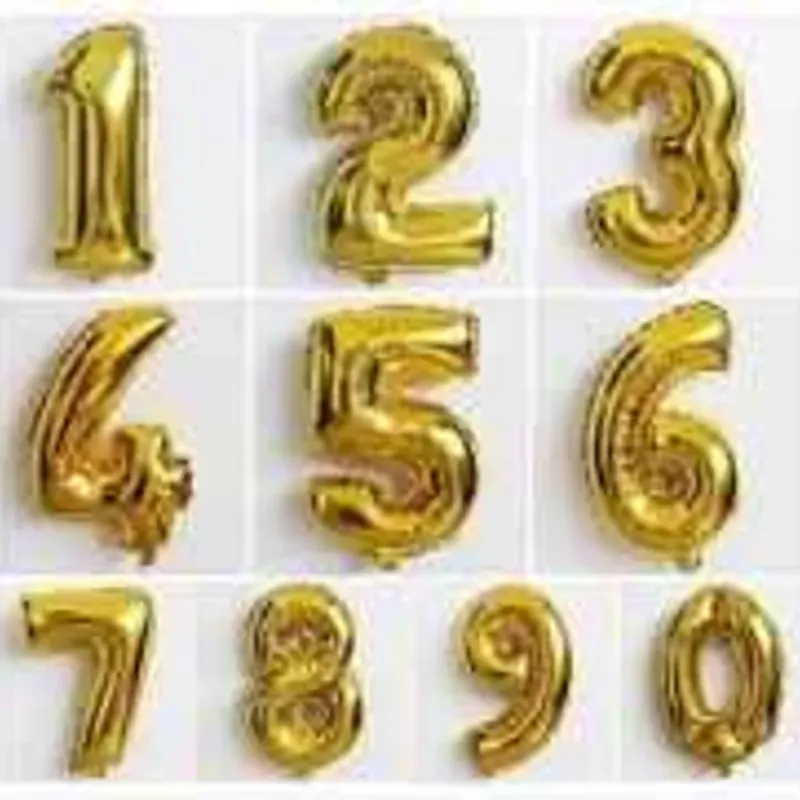 Números inflables dorados