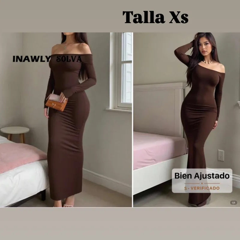 Vestido ajustado de mangas largas