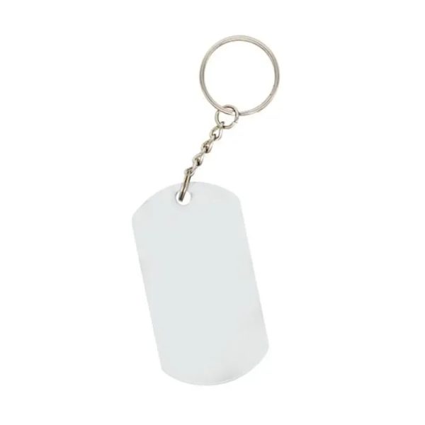 Llaveros de Acero Blanco Placa Militar