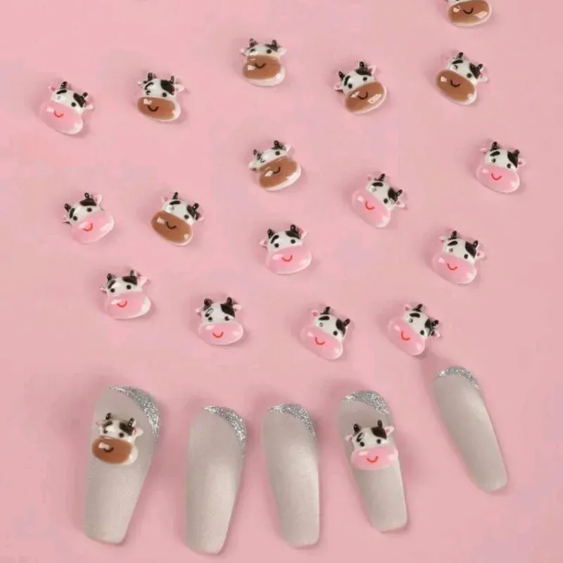 Set 10pz joyas de vacas para uñas