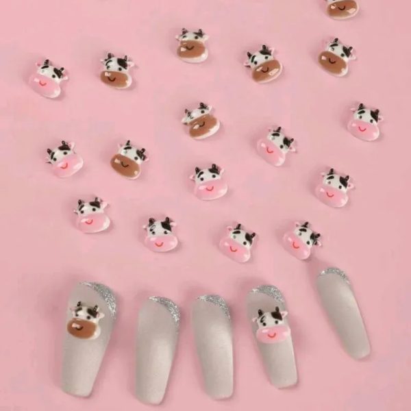 Set 10pz joyas de vacas para uñas