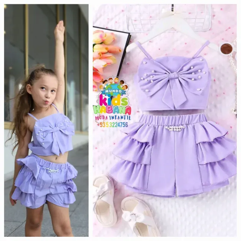 Conjunto  de short perlas