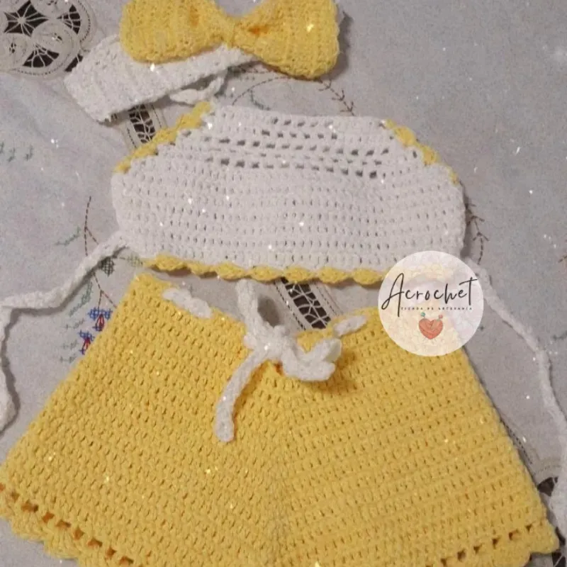 Conjunto short y crop top