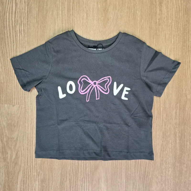 Pulover Gris Love con Lazo