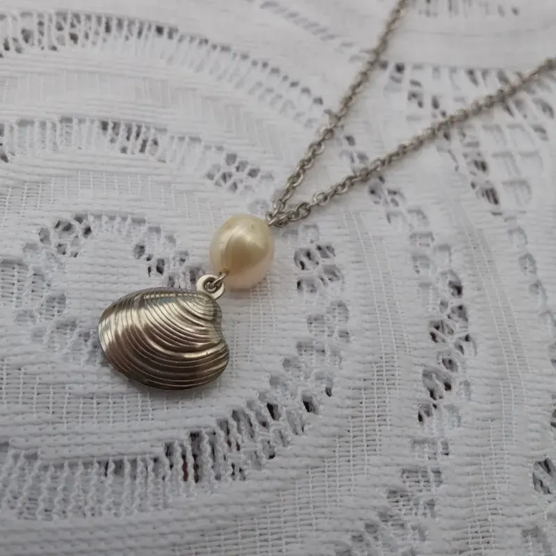 Collar Perla Plateado