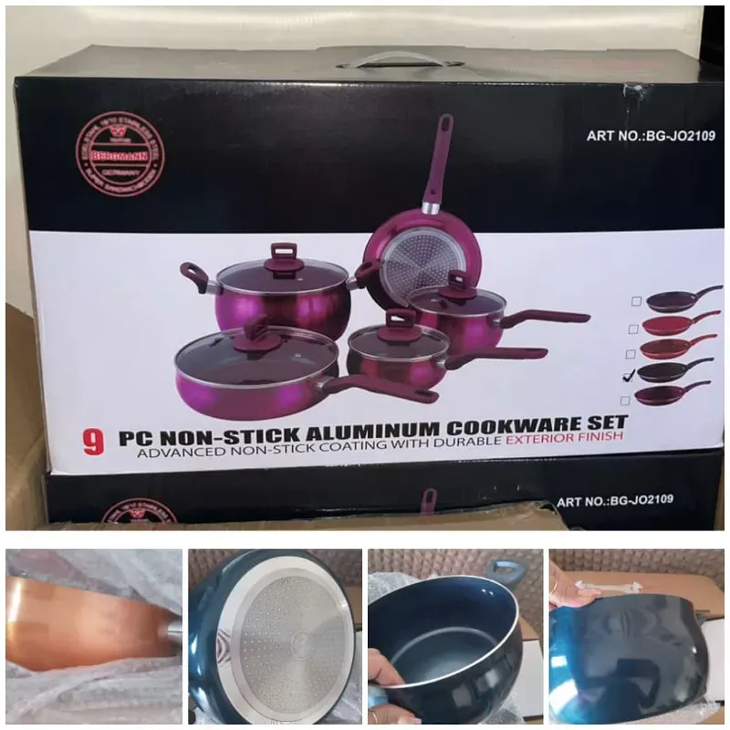 Juego de Cazuelas de 9 Piezas para cocina de inducción