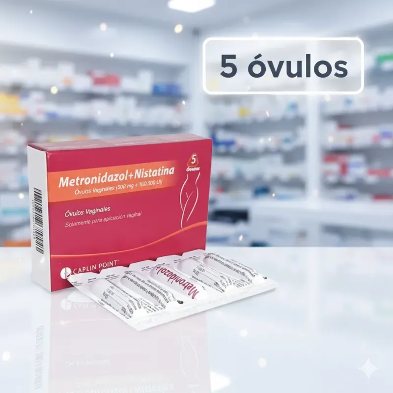 ✅️OVULOS METRONIDAZOL CON NISTATINA 500MG +100,000(5 OVULOS)(VENCEN