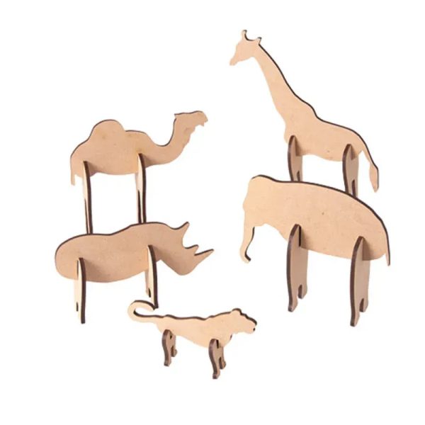 Zoológico de animales en  madera 3mm