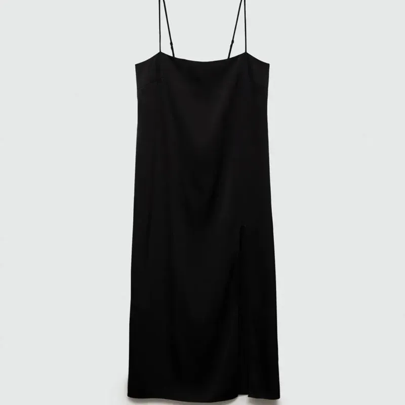 Vestido satinado con abertura MANGO