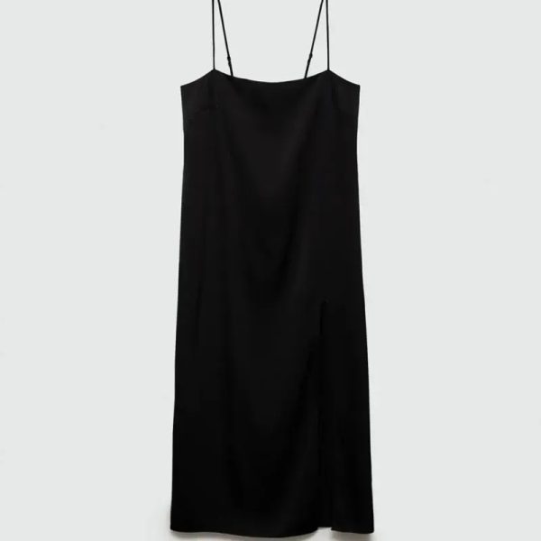 Vestido satinado con abertura MANGO