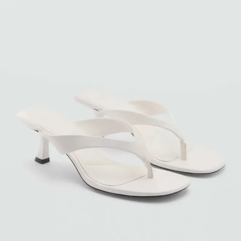 Sandalias de tacón blancas Mango