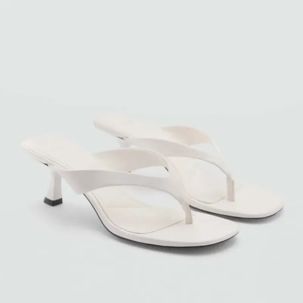 Sandalias de tacón blancas Mango