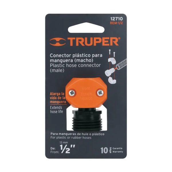 Conector Macho Plástico para Manguera(1/2”)