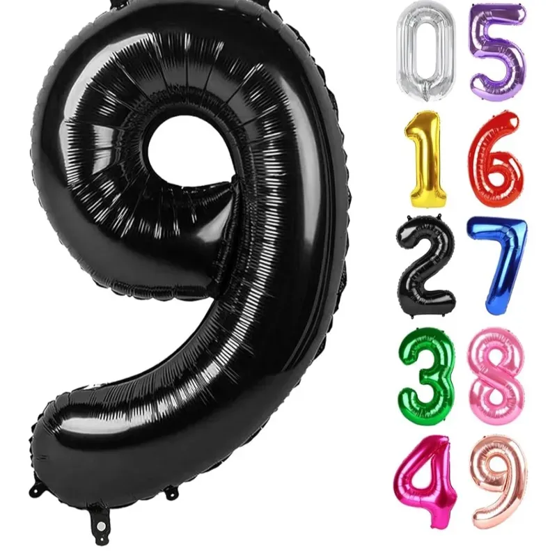 Globo foil número 9 negro