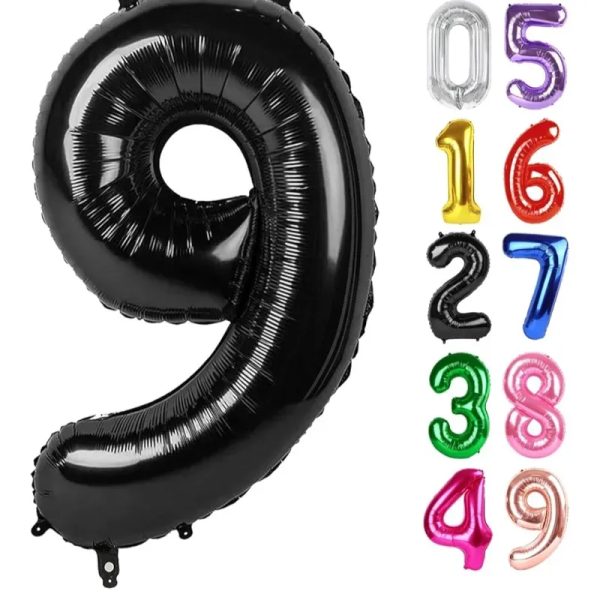 Globo foil número 9 negro