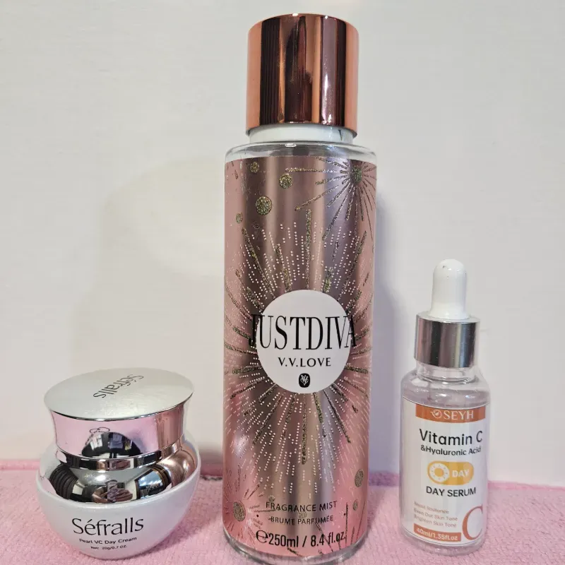 Colonia, crema y sérum de vitamina C