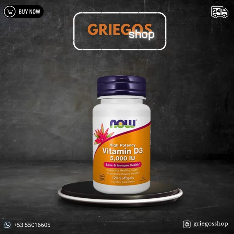 Vitamina D3 | 5000IU | "NOW FOODS" | 120caps