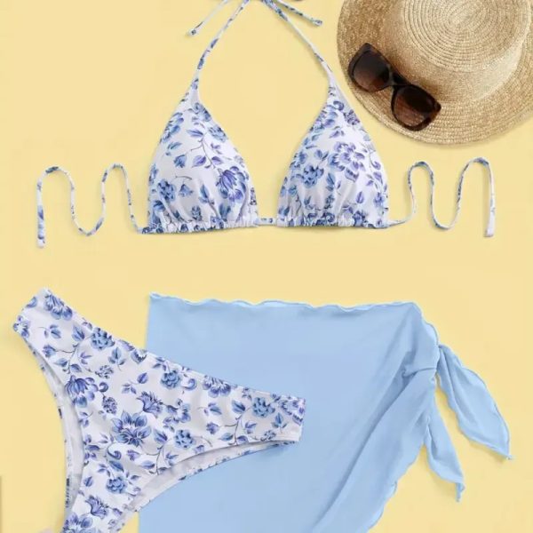  Bikini con pañoleta — Azul