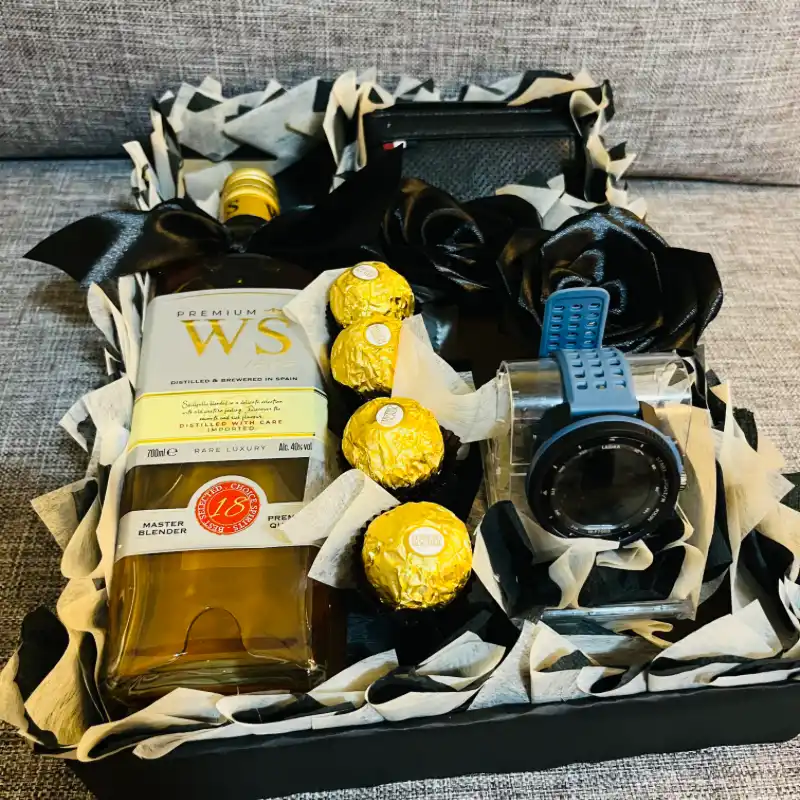  Cesta rectangular premium para caballero