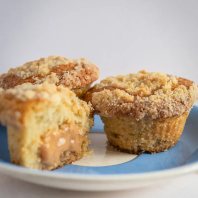 Crumble muffins de dulce de leche