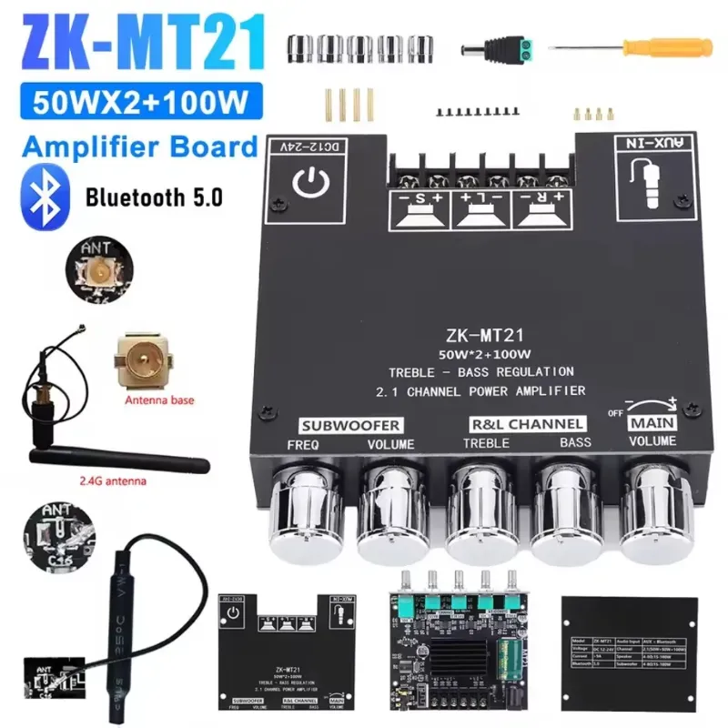 Amplificador Digital Clase D Bluetooth 50W X 2 + 100W