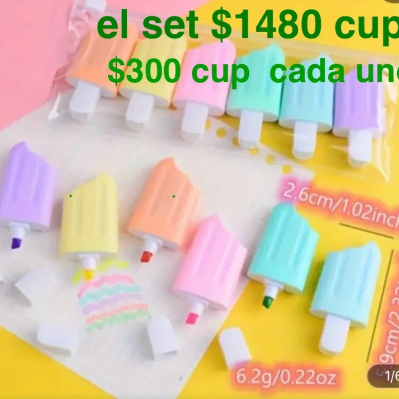 Resaltadores kawaii paleticas