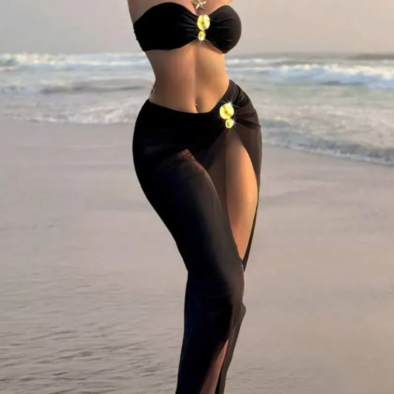 Bikini negro con paredo