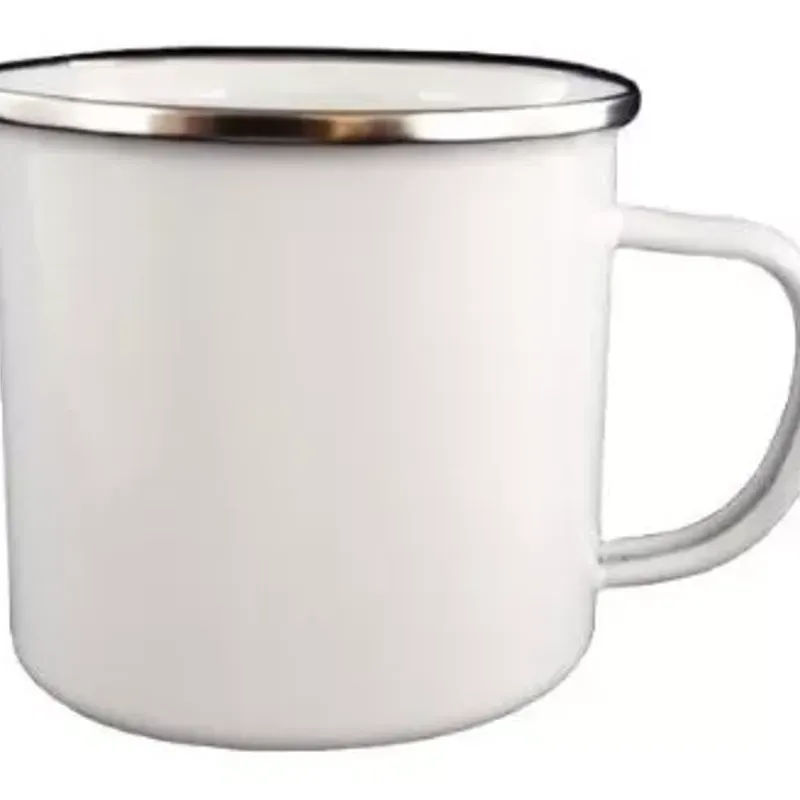 Taza peltre con filo de color plata