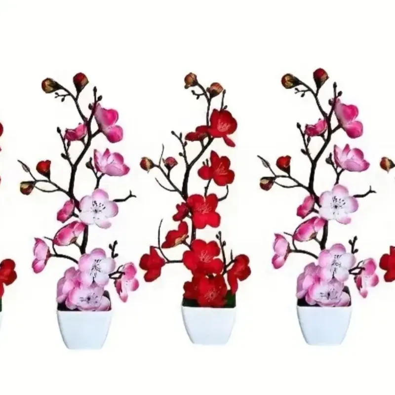 FLORES DE CEREZO  ROJAS Y ROSADAS