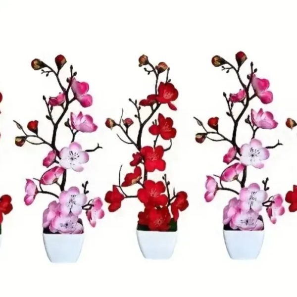 FLORES DE CEREZO  ROJAS Y ROSADAS
