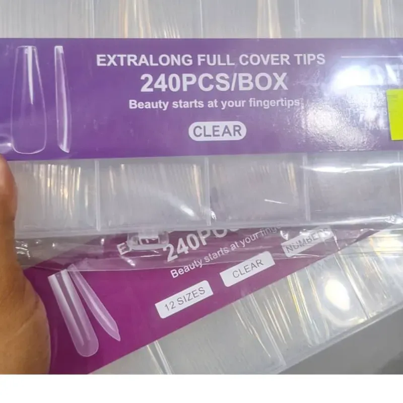 Uñas soft gel extralong full  240 piezas