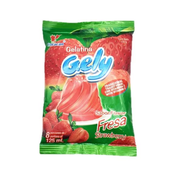 Gelatina de fresa (8 porciones).