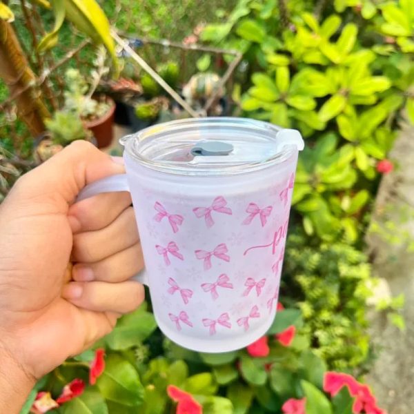 Taza Vidrio Nevado con Tapa