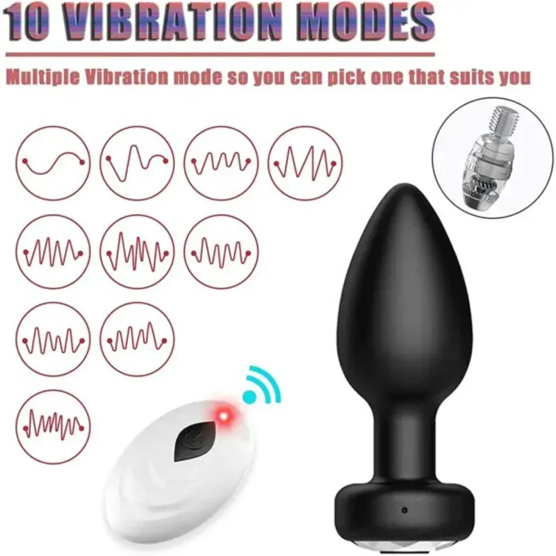 ‼️Plug Anal vibrador con mando inalámbrico carga USB‼️ precio en usd