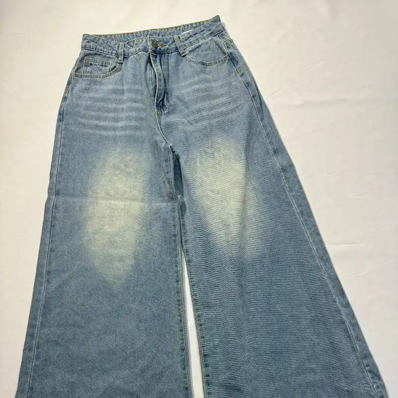 Jean Corte Alto Ancho Azul