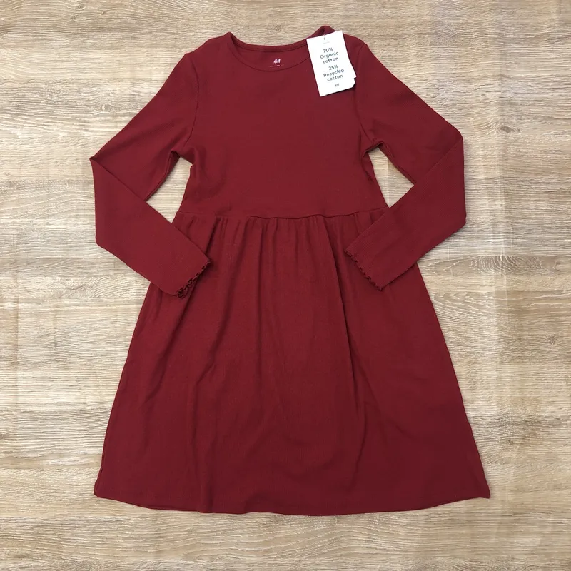 Vestido rojo H&M de mangas largas