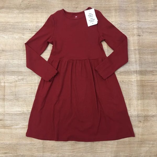 Vestido rojo H&M de mangas largas