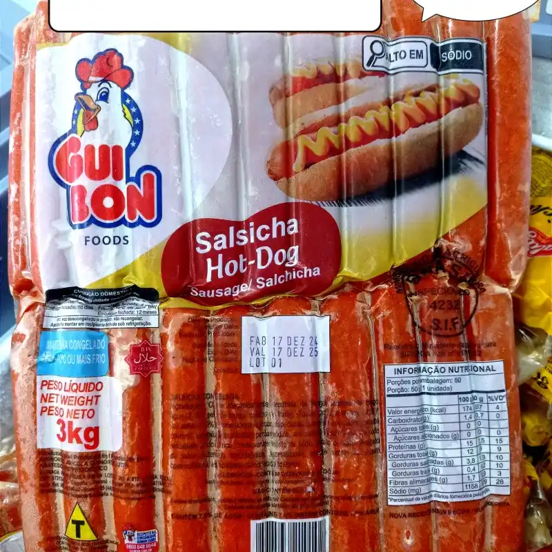 Paquete de salchichas de pollo 3kg