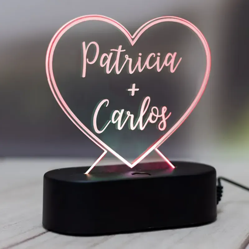 Lámpara de metacrilato "Corazón"