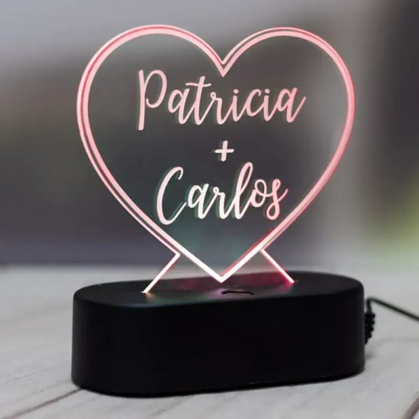 Lámpara de metacrilato "Corazón"