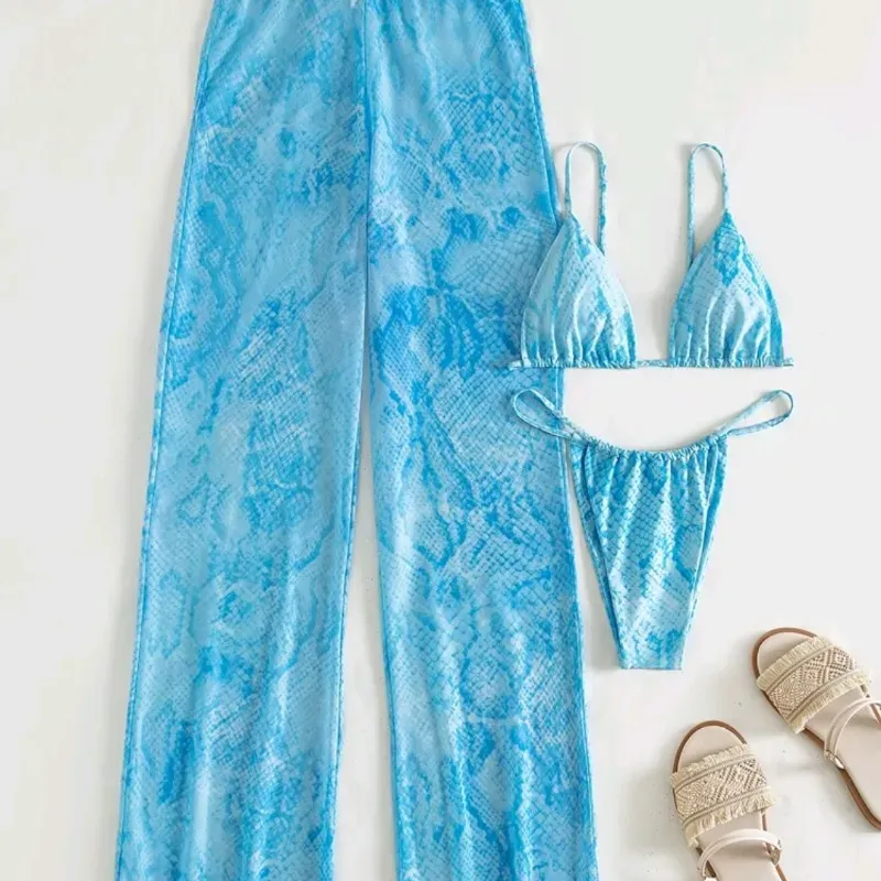  Bikini con pantalón — Azul