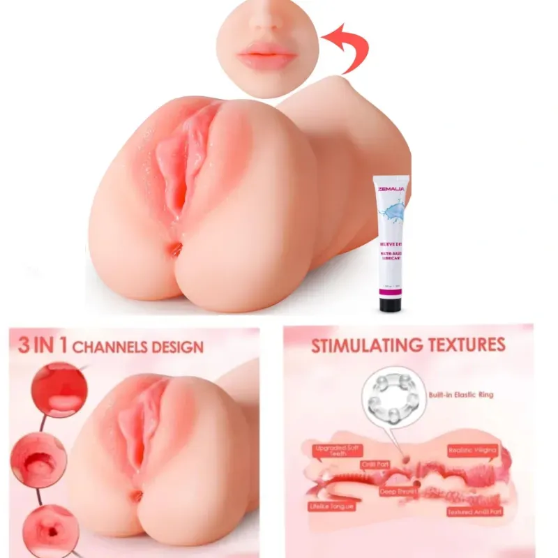 Vagina portátil 3 en 1 + lubricante