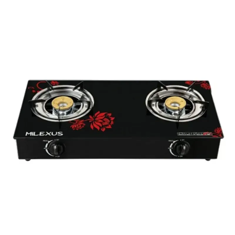 COCINA DE GAS MILEXUS 2 HORNILLAS VIDRIO TEMPLADO
